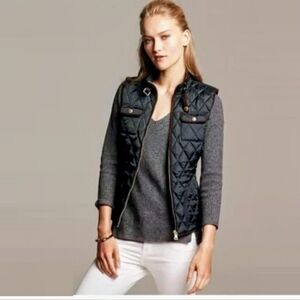 Banana Republic Black Quilted Vest